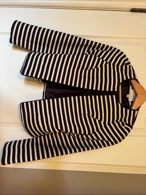 Banana Republic Navy and White Striped Blazer